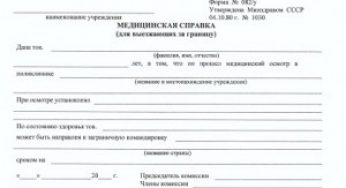 Получить справку формы 082у для выезжающих за границу в Мск